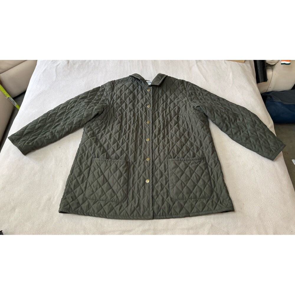 Pendleton Quilted Diamond Quilt Jacket Red Zip Front Women's Size 2XL Green